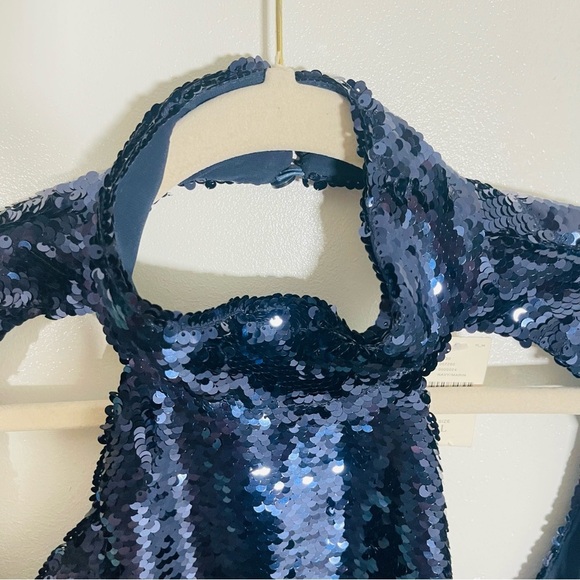 NWT Sabina Musayev Arena Sequin Cutout Mini Dress Blue Size S Party Cocktail - Picture 5 of 14
